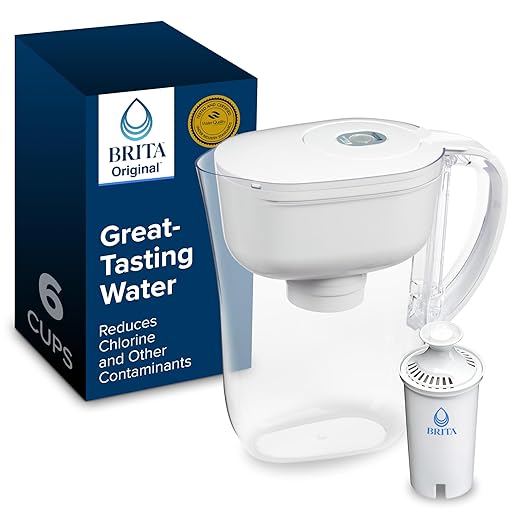 Brita Metro Water Filter Pitcher with SmartLight Change Indicator, BPA-Free, Replaces 1,800 Plastic Water Bottles a Year, Lasts Two Months, Includes 1 Filter, Small - 6-Cup Capacity, White by Brita