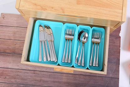 Kutesna 15 PCS Interlocking Desk Drawer Organizer Separator for Office,Bathroom,Kitchen,Makeup（Blue&Green） - Image 5
