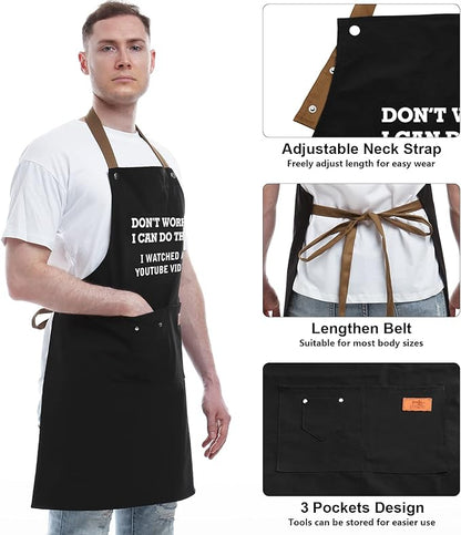 Funny Gifts for Men, Women, Dad, Anniversary, Fathers Day Gift from Daughter Son, Christmas Gift for Husband, Boyfriend, Brother, Uncle, Unique Birthday Grilling Gifts – BBQ Cooking Chef Apron