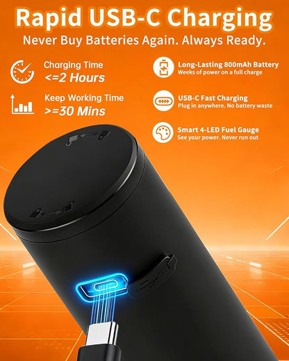 Aotto 2-in-1 Electric Salt and Pepper Grinder Set, USB-C Rechargeable Automatic Mill with LED Light, One-Handed Operation, Adjustable Coarseness