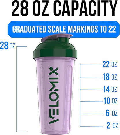 VELOMIX -2 Pack- 28 oz Protein Shaker Bottles for Protein Mixes - 2x Wire Whisk | Leak Proof Shaker Cups for Protein Shakes and Pre Workout | Protein Shaker Bottle Pack (B3) Flower Set