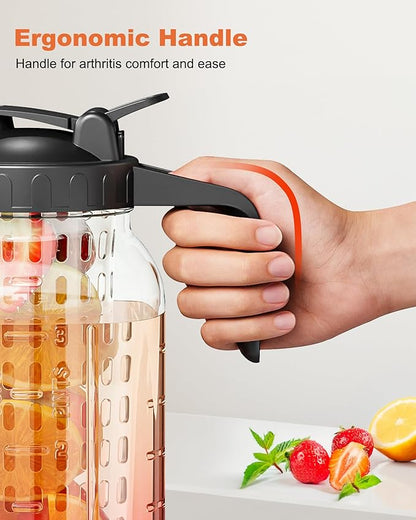 64oz Glass Mason Jar Pitcher (Half Gallon) – Airtight & Leakproof Glass Pitcher with Lid, Wide Mouth 2 Quart with Pour Spout, Ideal for Iced Tea, Sun Tea, Cold Brew, Breastmilk & Infused Drinks - Image 6