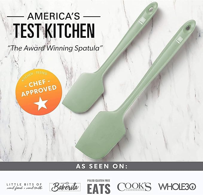 di Oro Living Silicone Spatula Set - Rubber Kitchen Spatulas for Baking, Cooking, Mixing - 600°F Heat-Resistant & BPA Free Silicone Scraper Spatulas for Nonstick Cookware - Dishwasher Safe (3pc, Sage) - Image 7