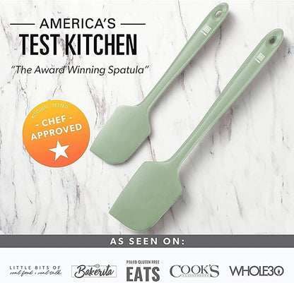 di Oro Living Silicone Spatula Set - Rubber Kitchen Spatulas for Baking, Cooking, Mixing - 600°F Heat-Resistant & BPA Free Silicone Scraper Spatulas for Nonstick Cookware - Dishwasher Safe (3pc, Sage) - Image 7