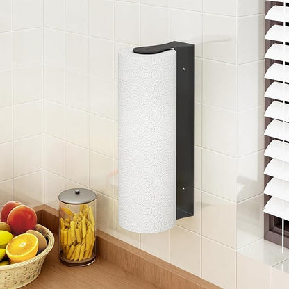 Paper Towel Holder Under Cabinet, Stainless Steel, Wall Mount, Black Adhesive Paper Roll Holder for Kitchen and Bathroom - Image 8