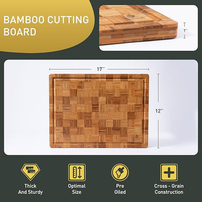 Bamboo Cutting Boards Non Toxic Wood Wooden Cutting Board for Kitchen Non Slip Christmas Xmas Birthday Law Step Stepmom Stepmother Have Everything Good Unique Useful Present - Image 3