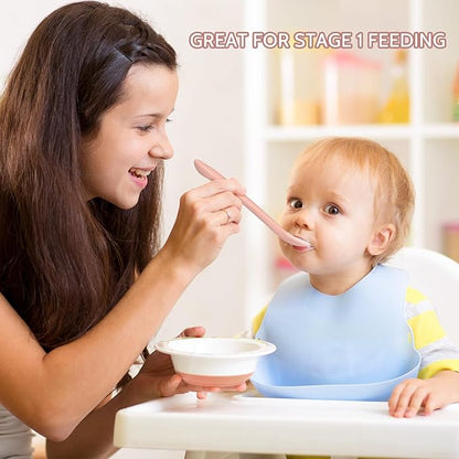 Silicone Baby Feeding Spoons, Training Spoon Self-feeding, First Stage Infant Soft-Tip Easy on Gums, Utensils Supplies, Dishwasher & Boil-proof, 6 Pack - Image 5
