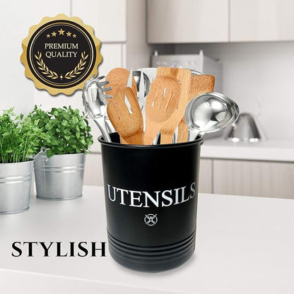 Utensil Holder Large Crocks Kitchen (black) - Image 8