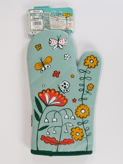 Blue Q Please, One Storm at a Time Funny Oven Mitts - Cute Oven Mitts, Home Kitchen Gifts, Cooking Accessories, Super-Insulated Quilting, Comfy Natural-Fitting Shape, 100% Cotton, Size 12.5"L x 7.5"W