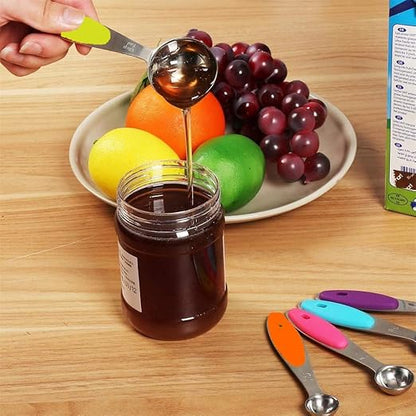 Fsdifly-Stainless Steel Measuring Spoons 5 Piece Stackable Set - Measuring Set for Cooking and Bakin (A) - Image 8