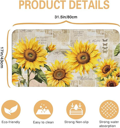 Kitchen Countertop Dish Drying Mat,Super Absorbent Coffee Bar Mat for Maker Espresso Machine, Anti-Slip Accessories for Kitchen Countertops 17x31 Inch