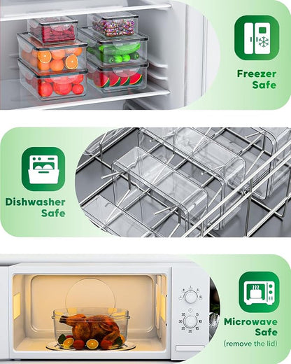 54 Pcs Food Storage Containers with Lids Airtight, (27 Containers &27 Lids) Reusable BPA-Free Plastic Food Containers for Kitchen Organization, Leak Proof Freezer/Microwave Safe Meal Prep Lunch Boxes - Image 6