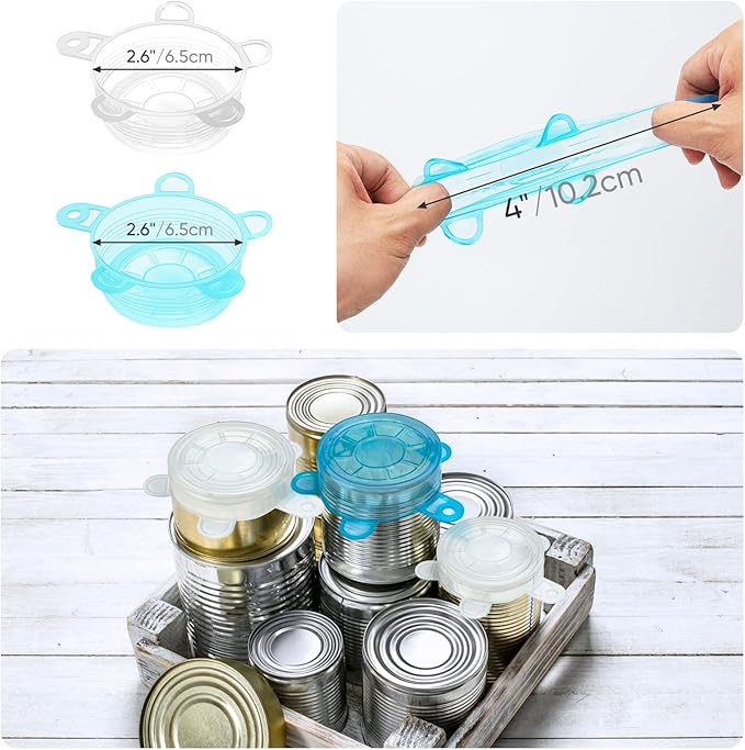 Small Silicone Stretch Lids, 12PCS 2.6"/6.5cm Zero Waste Reusable Silicon Container Lids Covers for Jars Bowls Cups Bottles Cans (12PCS, Small)