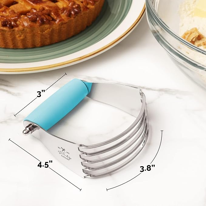 Zulay Kitchen Dough Blender - Stainless Steel Pastry Cutter, Heavy Duty Dough Cutter With Blades, Pastry Blender And Butter Cutter - Pastry Cutter For Baking (Blue) - Image 7