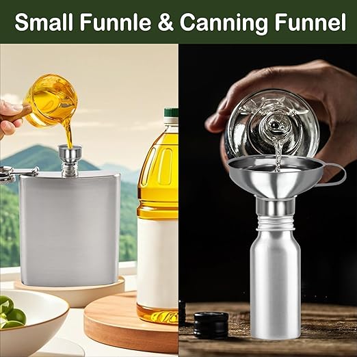 Yevior Canning Funnel for Filling Mason Jars - Wide Mouth Funnels for Kitchen Use Filling Bottles - Kitchen Gadgets Canning Supplies Kit - Stainless Steel - 5 Pack - Image 3