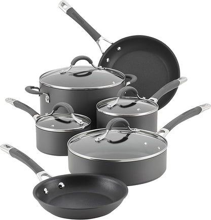 Circulon 83903 Radiance Hard Anodized Nonstick Cookware Pots and Pans Set, 10 Piece, Gray by Circulon