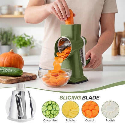 Rotary Cheese Grater,Cheese Shredder Hand Crank, Manual Cheese Grater for Veggies, 3-Blade Grater, Home Kitchen Appliances and Kitchen Gadgets - Image 2