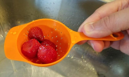 Handy Housewares 2 Piece Colander Set - Nesting Mini Colanders for Berries, Pasta, Veggies (1 Set)