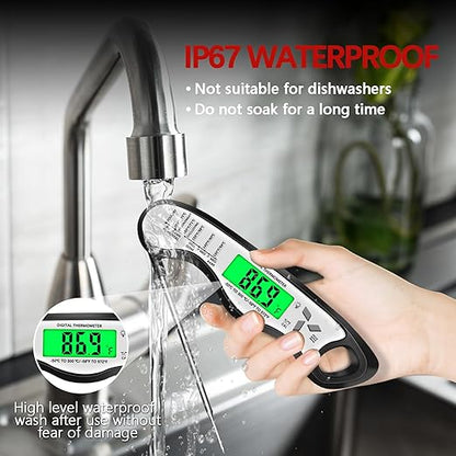 Meat Thermometer Digital，IP67 Waterproof Cooking Thermometer with Backlight, Calibration & Hold Function，Food Thermometer for Cooking,Outdoor Grilling - Image 6