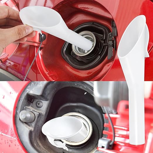 2 Pcs Fuel Funnels for Automotive,Capless Fuel Funnel Compatible with Ford F150 Lincoln,Replacement for OEM#8U5A-17B068-EB 1782177 1833948 2050651 Original Gas Tank Funnel(White)