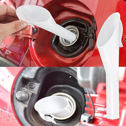 2 Pcs Fuel Funnels for Automotive,Capless Fuel Funnel Compatible with Ford F150 Lincoln,Replacement for OEM#8U5A-17B068-EB 1782177 1833948 2050651 Original Gas Tank Funnel(White)