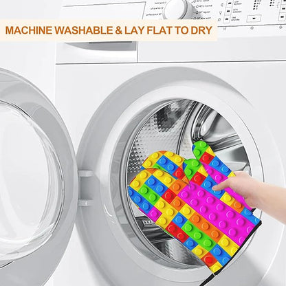 Autism Jigsaw Puzzle Oven Mitts & Potholder Set of 4 - Heat Resistant Kitchen Gloves Hot Pads for Baking, Cooking, Gifts for Women