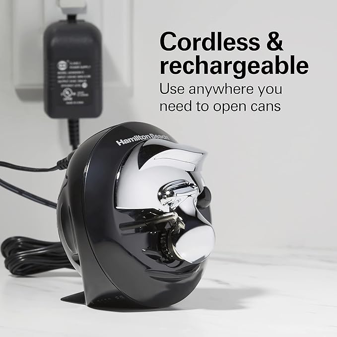 Hamilton Beach Walk 'n Cut Electric Can Opener for Kitchen,Use On Any Size,Automatic and Hand-Free,Cordless & Rechargeable,Easy Clean Removable Blade,Black (76501G),(Pack of 2) - Image 2