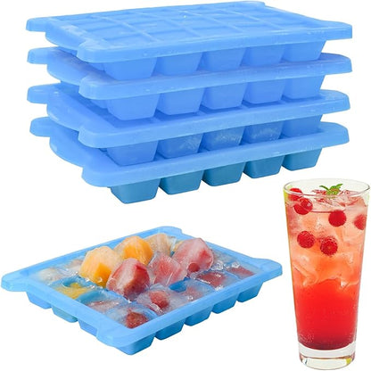4 Pack Mini Ice Cube Trays for Freezer-Easy Release & Stackable | Small Ice Cube Trays with Lid-Tiny Ice Cube Tray for Mini Fridge with Freezer, Perfect for Cocktails,Whiskey,Juice & Baby Food