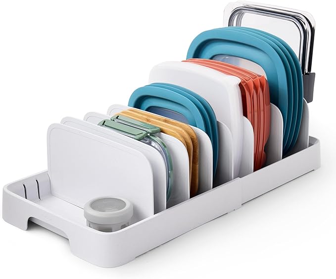 YouCopia StoraLid Expandable Food Container Lid Organizer with Tall Dividers, 40 Lid, Premium Edition by YouCopia