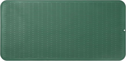 MicoYang Silicone Dish Drying Mat for Multiple Usage,Easy clean,Eco-friendly,Heat-resistant Silicone Mat for Kitchen Counter or Sink,Refrigerator or Drawer Liner Green 5XL 36inches x 18inches by MicoYang