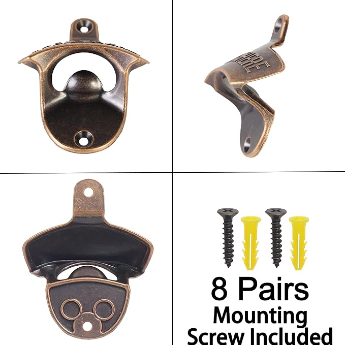 8 PCS Bottle Opener Wall Mount, Vintage Screw in Cola Opener Bulk for DIY Beer Gifts - Image 4
