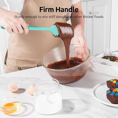 U-Taste Heat Resistant Silicone Spatula - 600ºF Hot-Proof Food Grade Kitchen Baking Bowl Scraper, Flexible and Sturdy Rubber Cooking Utensil for Mixing Scraping in NonStick Cookware (4 Pcs, Colorful) - Image 5