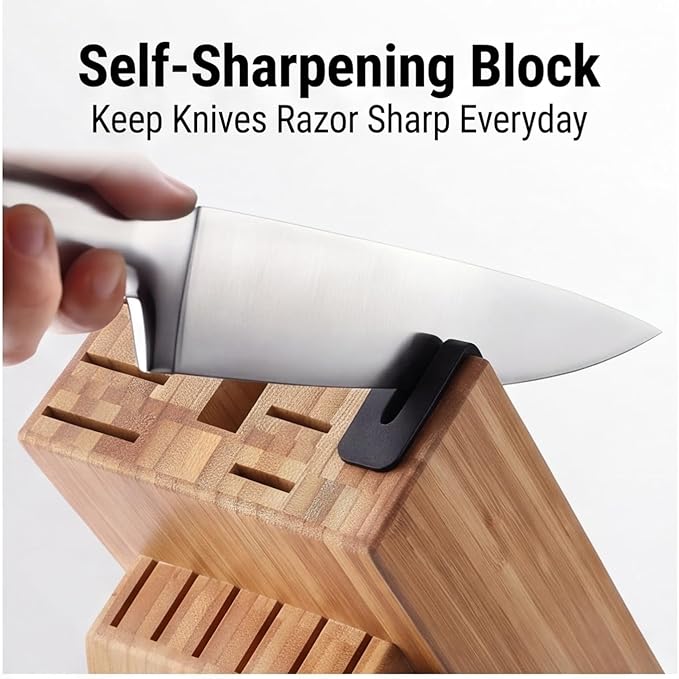 McCook® Knife Sets,German Stainless Steel Knife Block Sets with Built-in Sharpener - Image 4