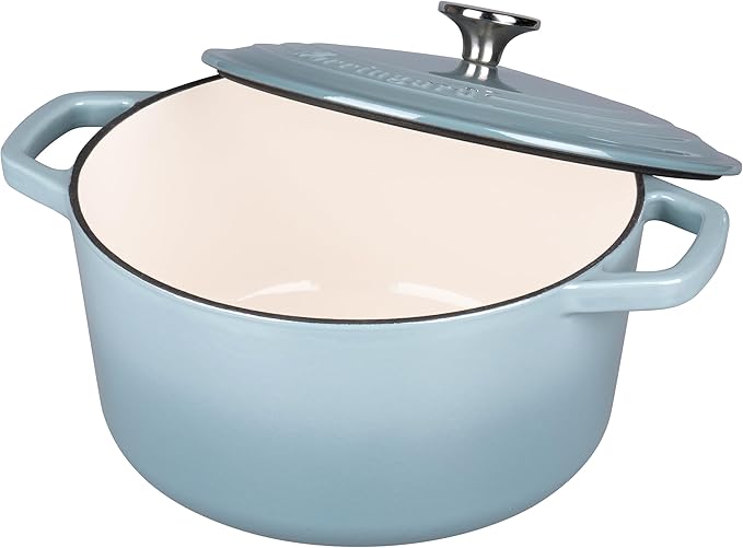 VORRINGARD Enameled Cast Iron Dutch Oven Pot with Lid, for Bread Baking, Round Bread Oven- include Sourdough Bread Baking Supplies Set, 6QT, Sea Salt - Image 5