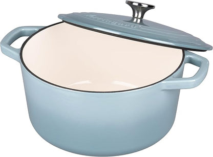 VORRINGARD Enameled Cast Iron Dutch Oven Pot with Lid, for Bread Baking, Round Bread Oven- include Sourdough Bread Baking Supplies Set, 6QT, Sea Salt - Image 5