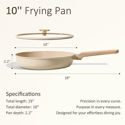 CAROTE 10" Frying Pan Set, Non-Toxic PTFE & PFOA Free Fry Pan & Omelet Pan, Compatible with Induction, Ceramic, Gas Cooktops - Image 2