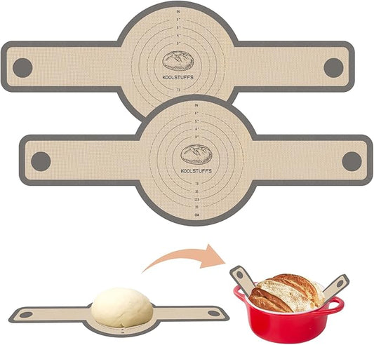 Koolstuffs Silicone Bread Sling for Dutch Oven, 2 PCS Non-Stick & Easy Clean Reusable Sourdough Mat, Sourdough Bread Baking Supplies, Tools ＆ Accessories by Koolstuffs