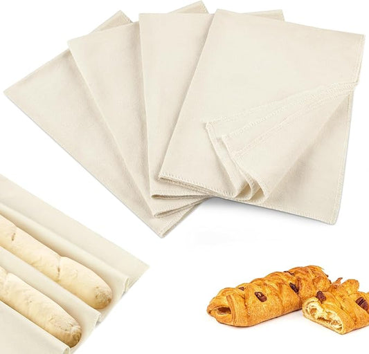 Ninsula 4PCS Tea Towels for Baking Sourdough, 14x18.8 Inch Reusable Thick Bread Towels for Proofing, Bread Cloth for Baguettes, Pastry, Loaves by Unknown