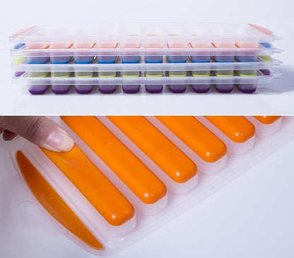 Ozera 4 Pack Ice Cube Trays, Narrow Water Bottle Ice Cube Tray Stick, Silicone Ice Trays for Freezer with Easy Push and Pop Out Material, Ideal for Sports and Water Bottles - Image 4