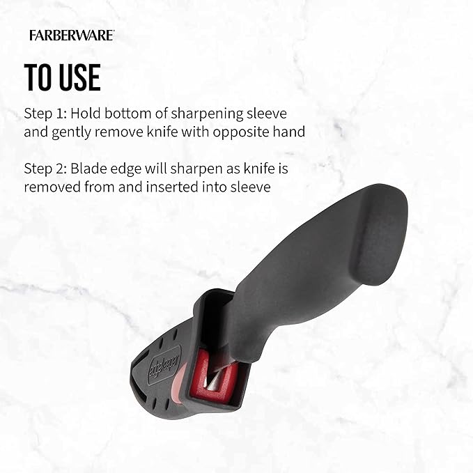 Farberware Edgekeeper 3.5-Inch Paring Knife with Self-Sharpening Blade Cover, High Carbon-Stainless Steel Kitchen Knife with Ergonomic Handle, Razor-Sharp Knife, Black - Image 4