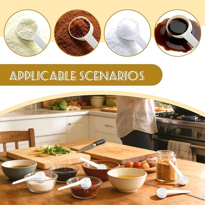 Twdrer 40-Piece 15ml (15cc) Food Grade Plastic Measuring Spoons & Coffee Scoops with Long Handle - Precise Measurement for Coffee, Baking, Spices, Protein Powder, Cooking Essentials