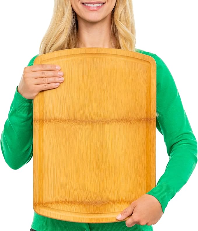FSC-Certified Extra Large Bamboo Cutting Board Featuring 18 Inch Glue-Free Surface™ – XL, Non-Toxic Wooden Board for Family Kitchens, Butcher Block Style Food Prep with Lifetime Replacements - Image 7