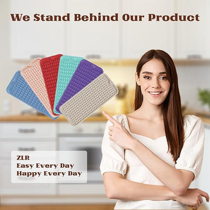 ZLR Silicone Sponge Holder & Sink Caddy Tray (6" x 17") - Narrow Dish Drying Mat for Kitchen Counter - Waterproof Soap Dispenser Organizer, Non-Slip Bathroom Vanity Tray (Midnight Blue) - Image 7