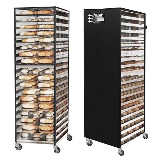 Commercial Bread Rack Cover Speed Rack Cover with Zipper, 20tier Sheet Pan Rack Cover Bun Pan Rack Cover with Vents ，23"X28"X64" Kitchen Brkery Rack Cover Waterproof by Unknown