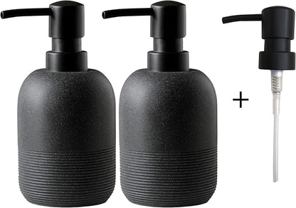 GalDal Matte Black Soap Dispenser Sets with Pump,Hand Soap and Lotion Dispenser for Bathroom Countertop,Morden Soap Dispenser for Kitchen-10.6oz. - Image 8