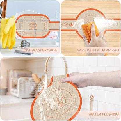 Silicone Bread Sling for Dutch Oven, 2 PCS Non-Stick & Easy Clean Reusable Silicone Baking Mat with Long Handles, Easy to Transfer Sourdough Bread Oval and Round - Image 3