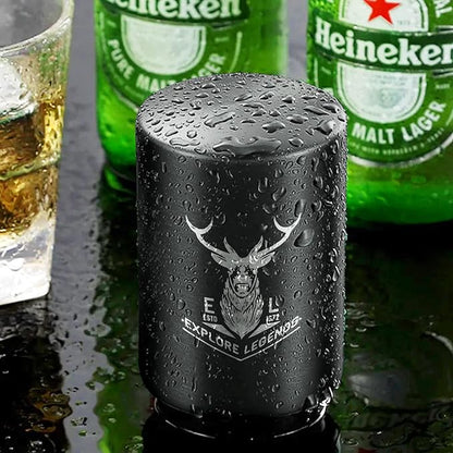 2PCS Automatic Beer Bottle Opener with Magnetic Cap, Stainless Steel One-Handed Lid Opening Spring Loaded Push&Pop for Kitchen Home Bar Restaurant Household Utensils Beer Accessories Gift