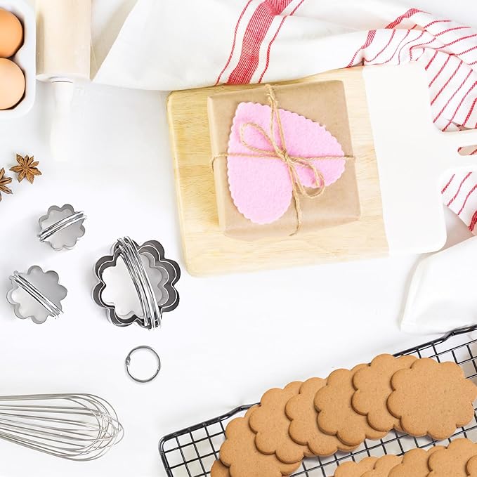 ALLTOP Scalloped Biscuit Cutters with Handle, Stainless Steel Cookie Cutter, Professional Baking Essential Tool for Pastry, Scone, Donut-Flower Shaped - Image 5