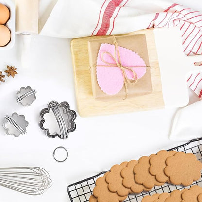 ALLTOP Scalloped Biscuit Cutters with Handle, Stainless Steel Cookie Cutter, Professional Baking Essential Tool for Pastry, Scone, Donut-Flower Shaped - Image 5