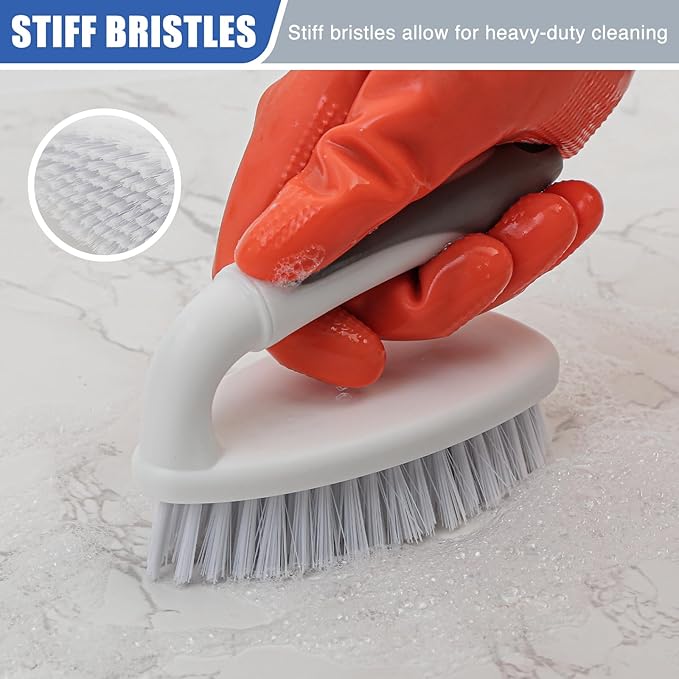 Scrub Brushes for Cleaning Bathtub Scrubber Heavy Duty Scrub Brush with Handle Stiff Bristle Cleaning Brush for Shower, Kitchen, Sink, Bathroom, Floor - Image 4